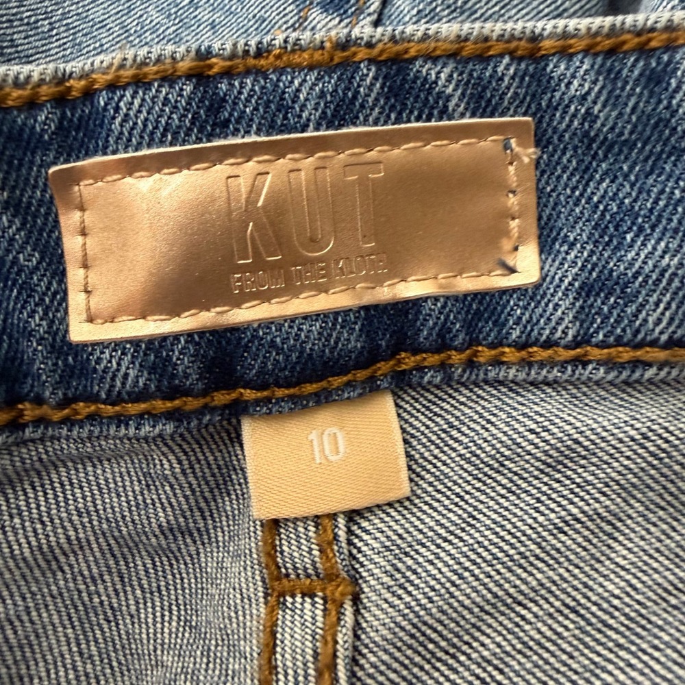 Kut from the Kloth Jane High Rise Peaceful Shorts Blue Denim Size 10 NEW - Picture 5 of 7